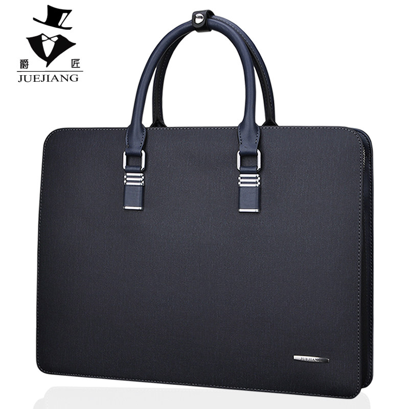 多隔层密码锁公文包商务牛皮包包 爵匠男士包袋