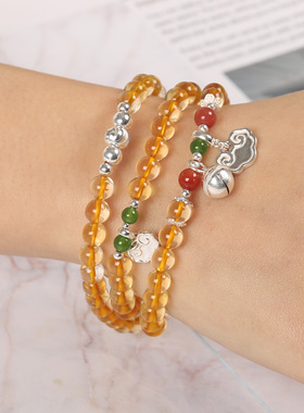 天然饰品水晶手链女925纯银