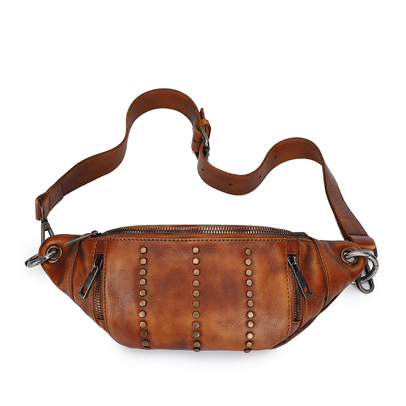 法缇斯复古真皮胸包女士新款宽肩带斜挎单肩包头层牛皮洋气腰包潮,淘宝优惠券,粉丝福利购,淘宝优惠卷