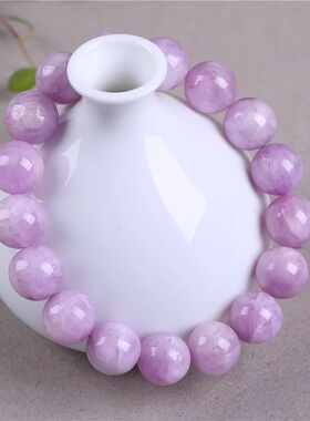 天然巴西冰种紫锂辉手串女款猫眼锂辉石薰衣草淡紫色水晶手链