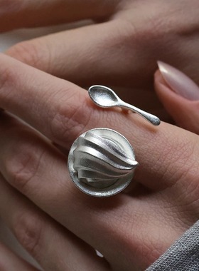 金色S925银法式甜品创意小众戒指