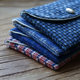 Handmade old-fashioned plaid striped card storage bag ID bag multi-layer fabric card bag portable small and cute