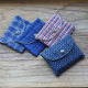 Handmade old-fashioned plaid striped card storage bag ID bag multi-layer fabric card bag portable small and cute