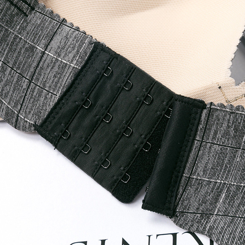 歌瑞尔小胸聚拢格纹无钢圈文胸罩 娜ge大表姐文胸