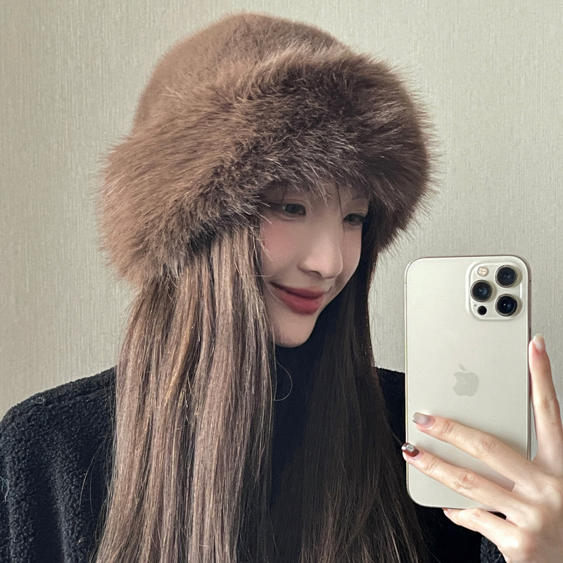 毛绒地主帽女秋冬新款防寒保暖帽子东北盆帽护耳帽显脸小渔夫帽潮,淘宝优惠券,粉丝福利购,淘宝优惠卷