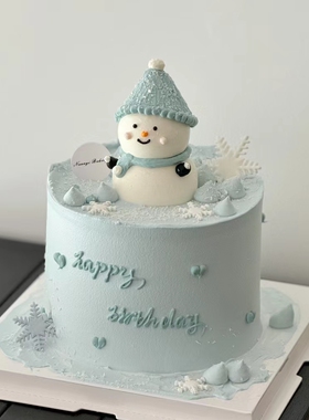 新款雪人蛋糕模型圣诞元旦小雪人立体仿真蛋糕橱窗展示样品定制