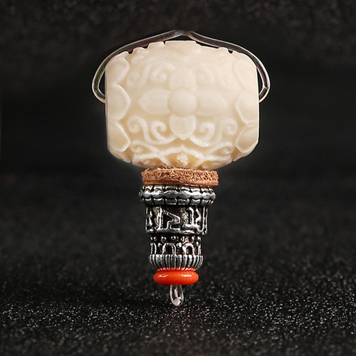 天然象牙果雕刻经文三通桶珠大小金刚星月菩提配饰手串佛珠配饰 - 图0