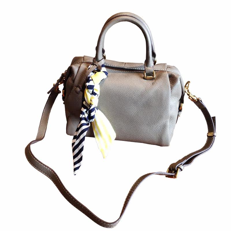 头层牛皮波士顿包2020新款简约女包 百兰丽佳箱包女士包袋