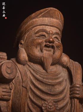 大黑天财神可定制仿古木雕工艺品