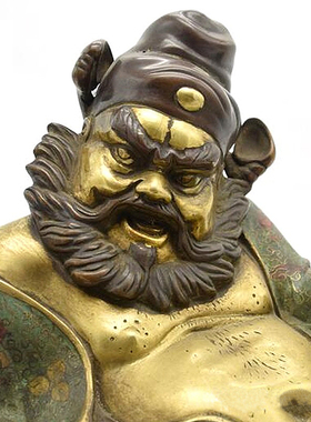 迎善永安黄铜景泰蓝摆件钟馗