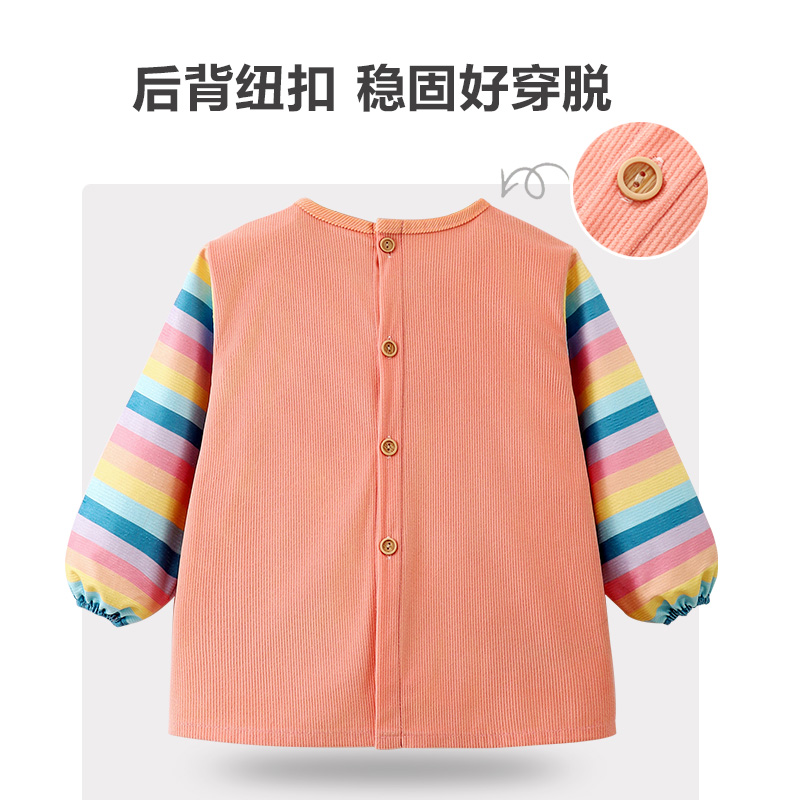 Baby girl smock, autumn and winter outerwear, fashionable children's bib