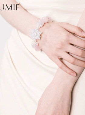 KLUMIE原创桃花粉水晶手串手链