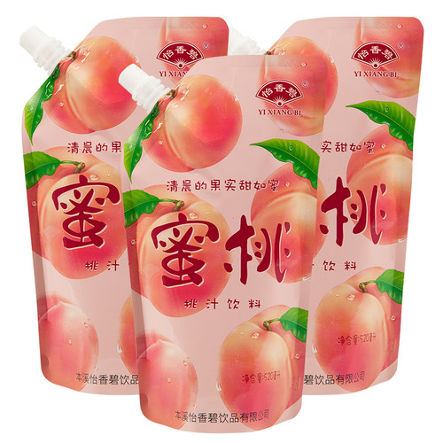 怡香碧蜜桃汁饮料520ml*4果汁含量≥35%黄桃果汁浓缩浓浆饮品整箱 - 图3
