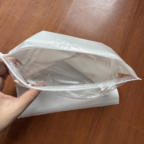 高档服装拉链袋珠光膜小方格自封袋防滑打包复合PE透明衣服包装袋 - 图3