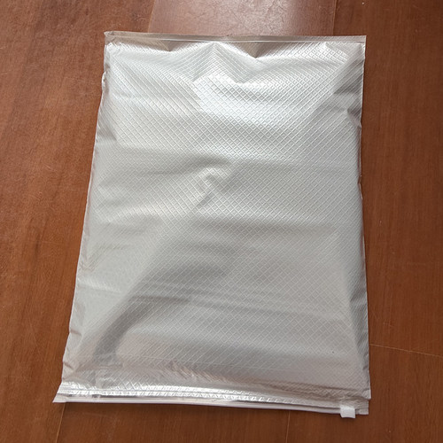 高档服装拉链袋珠光膜小方格自封袋防滑打包复合PE透明衣服包装袋 - 图1