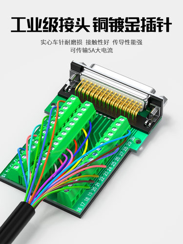 HDB44针插头公头母头DB44免焊接头44Pin转接板端子伺服I/O连接器 - 图1
