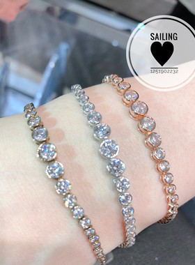 香港圆形渐变钻石可调节手链