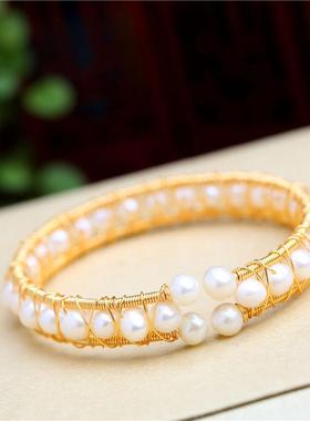 天然白色淡水珍珠手链质