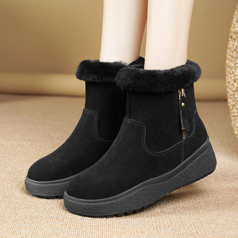 加厚羊毛雪地靴女冬皮毛一体加绒保暖女靴防滑厚底真皮东北大棉鞋,淘宝优惠券,粉丝福利购,淘宝优惠卷