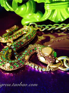 tigress 个性妖娆满钻蛇项链 大大大夸张