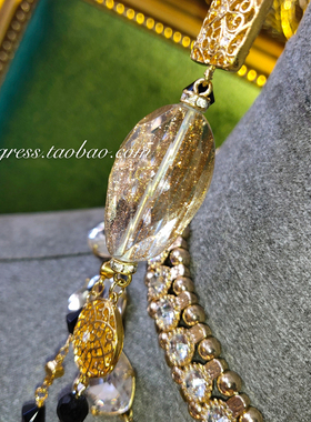 原创设计风欧美复古耳环琉璃项链