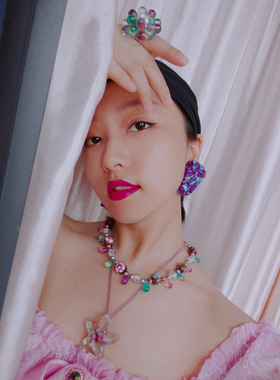 原创设计风古董手绘颈链琉璃珠