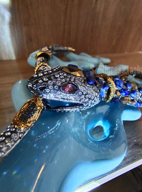 VINTAGE宫廷宝石黑蛇项链