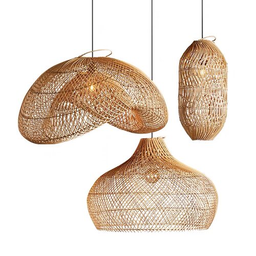 中古侘寂风吊灯日式客厅卧室藤编灯设计师禅意茶室民宿酒店餐厅灯 - 图3