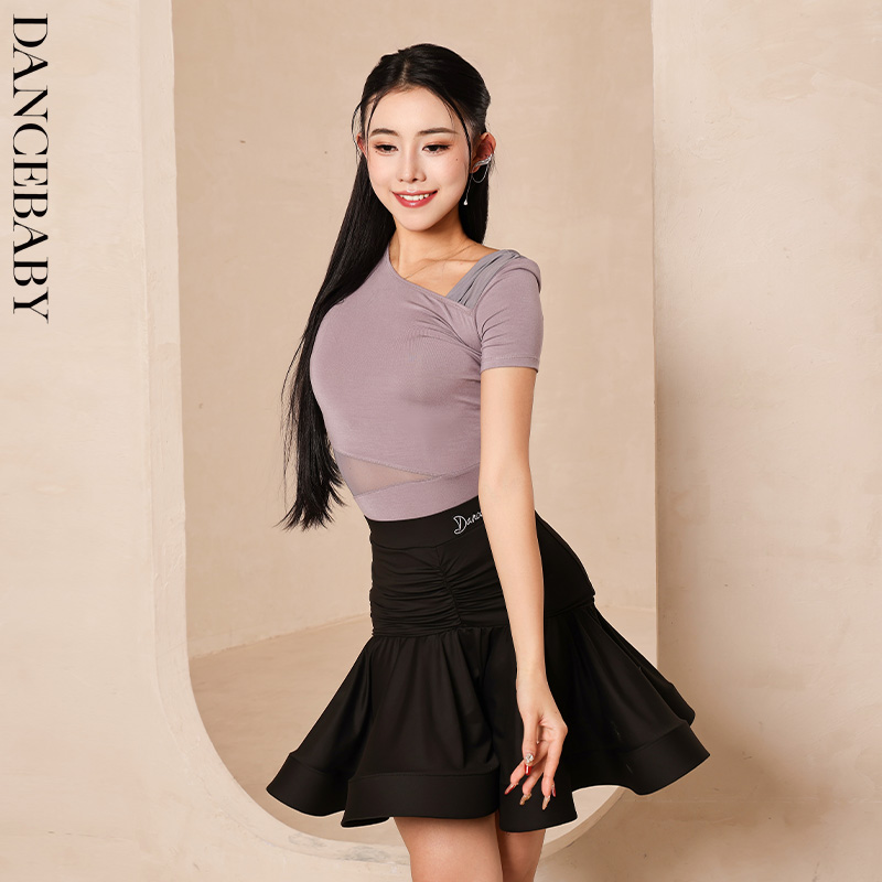 dancebaby专业拉丁舞服成人2025新款跳舞衣服女国标舞上衣 YS337 - 图0