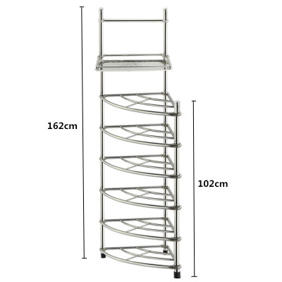 多层不锈钢洗脸盆架子厨房浴室卫生间置物架洗手间收纳三角架落地-图2