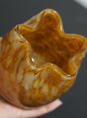 一枚橙 「孤品」几何琥珀色板房摆件烛台杯客厅卧室床头柜装饰品