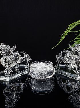 水晶貔貅招财摆件透明色聚财