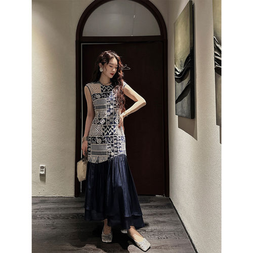 【呼呼专享】三吉黑花【清舟】连衣裙子初夏穿搭独特漂亮掐腰裙 - 图2