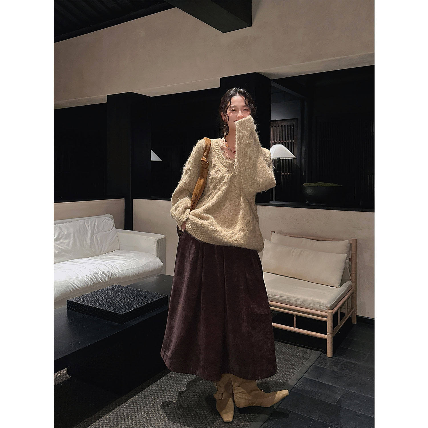 【夏天粉丝专享】三吉黑花【含香客】半身裙子2025新款冬装长裙,淘宝优惠券,粉丝福利购,淘宝优惠卷