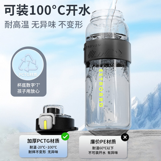 运动水杯男生2026新款塑料便携水壶耐高温儿童学生上学专用茶杯子