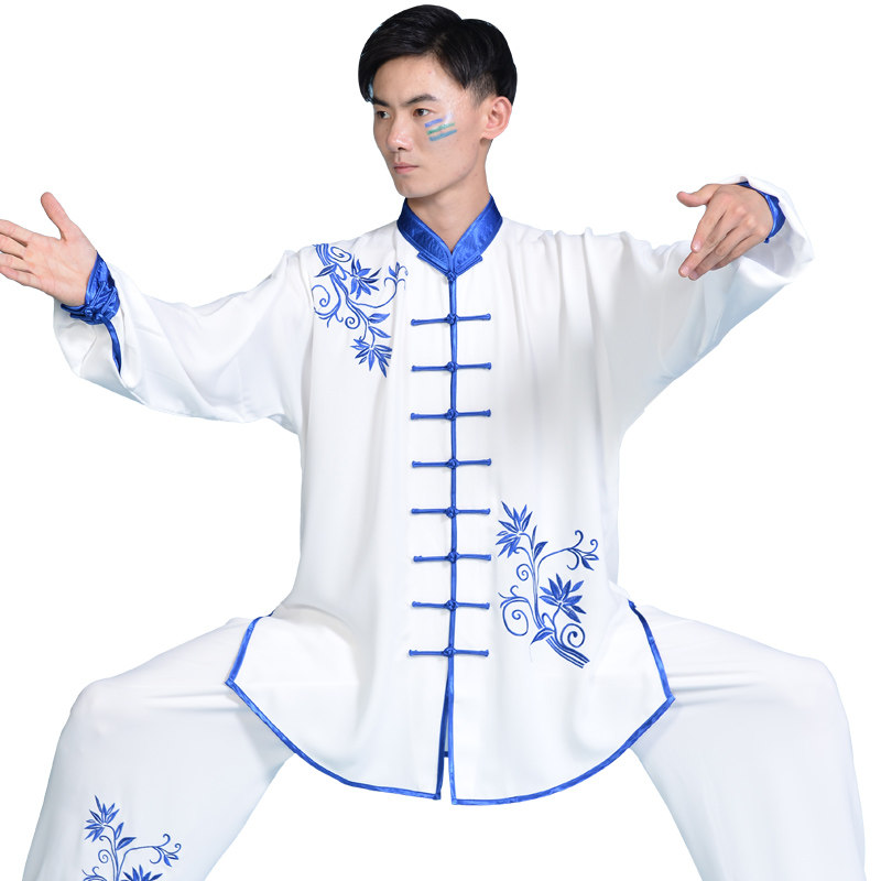 清仓刺绣太极服男春夏季夏款太极服套装女太极拳练功服武术表演服_虎窝淘