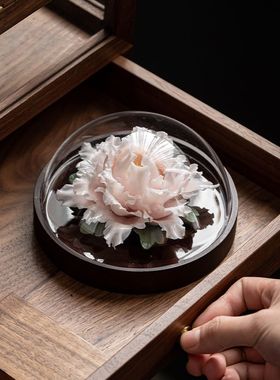 国庆节礼物纯手工陶瓷牡丹花家居装饰香薰扩香器婚庆节日伴手礼物
