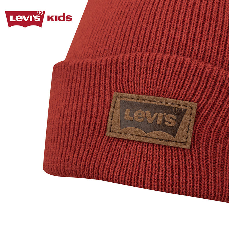 【新年红色】Levis李维斯儿童帽子针织帽男童冷帽保暖毛线帽马年,淘宝优惠券,粉丝福利购,淘宝优惠卷