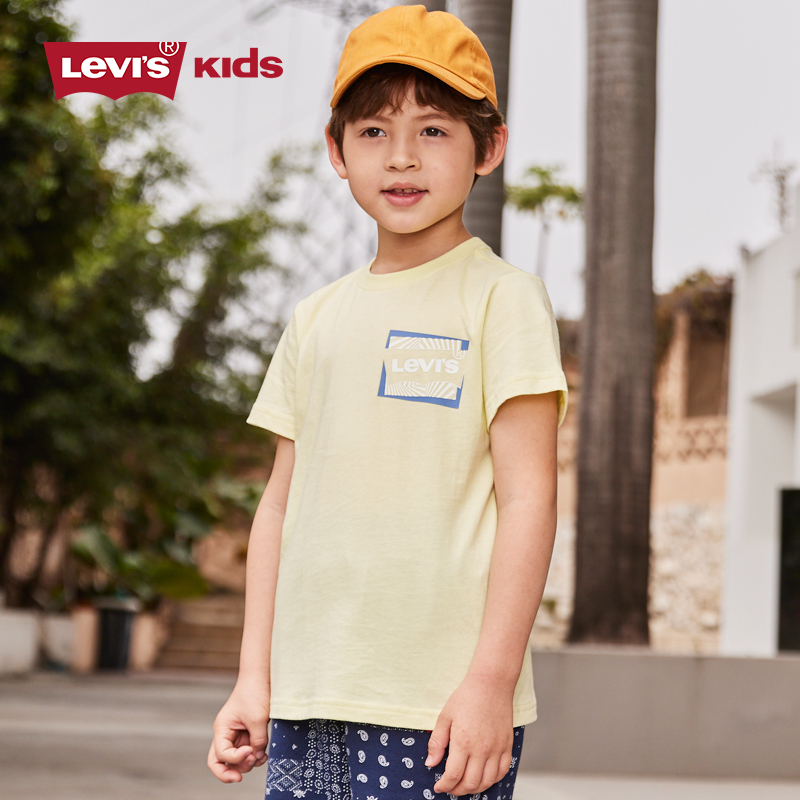 Levi's李维斯童装男童纯棉短袖T恤夏季新款儿童夏装半袖上衣潮牌