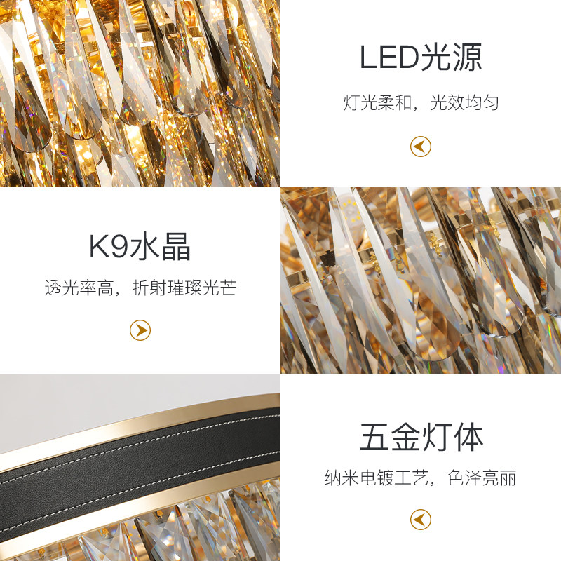 后现代轻奢餐厅吊灯简约吧台饭厅奢华个性卧室客厅水晶灯具_虎窝淘