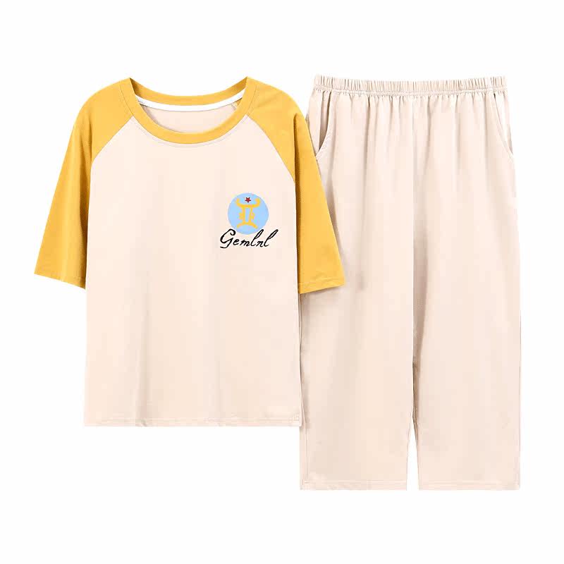 女士纯棉短袖七分裤2021年新款睡衣 安思梦睡衣/家居服套装