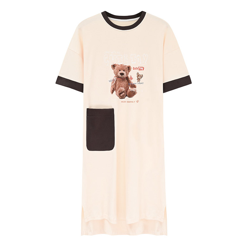 夏季新款短袖纯棉甜美卡通休闲睡裙 安思梦睡裙