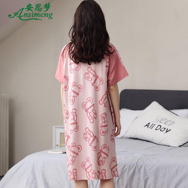 夏季睡裙新款纯棉短袖卡通连衣裙 安思梦睡裙