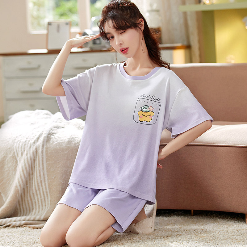 夏季纯棉2022年新款两件套短裤睡衣 安思梦睡衣/家居服套装