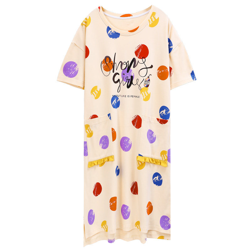 2022新款睡裙夏季纯棉短袖连衣裙子 安思梦睡裙