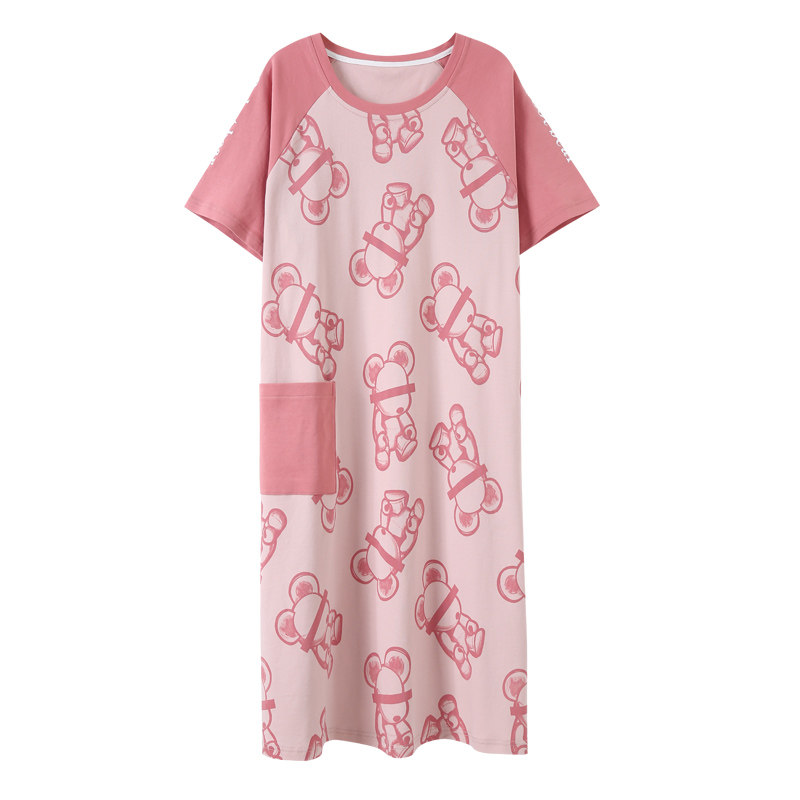 夏季睡裙新款纯棉短袖卡通连衣裙 安思梦睡裙