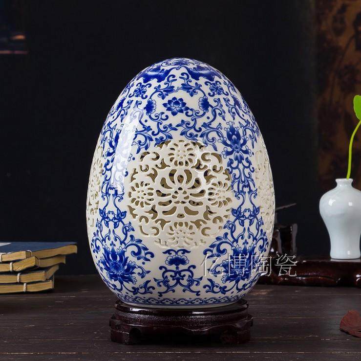 景德镇陶瓷器手工青花瓷薄胎镂空古典花瓶客厅家居装饰工艺品摆件,淘宝优惠券,粉丝福利购,淘宝优惠卷