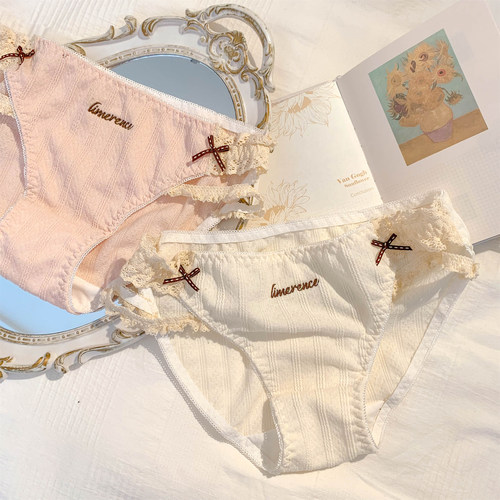 高颜值女生纯欲性感蕾丝女士三角裤纯棉7a级抗菌2026新款内裤女款 - 图0