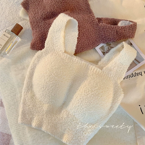 Бархатная демисезонная удерживающая тепло майка топ, бюстгалтер, утепленное нижнее белье