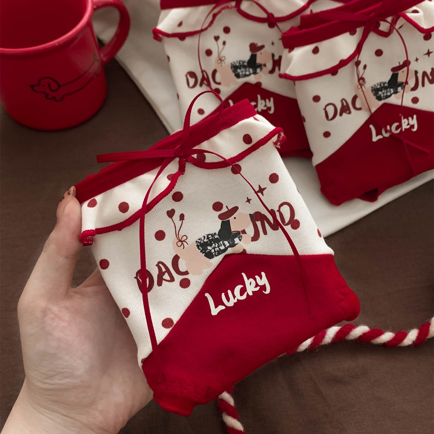 幸运小狗~可爱女生本命年女款红色内裤女纯棉女士三角裤2026属马,淘宝优惠券,粉丝福利购,淘宝优惠卷